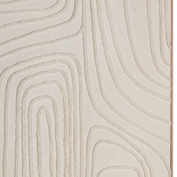 HomeRoots Contour Serenity I - Hand-Painted Canvas Wall Art in Brown Floater Frame for Modern Spaces 576718