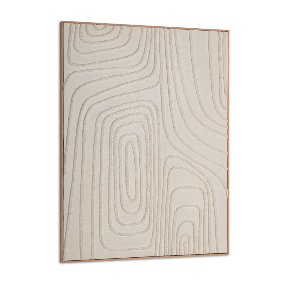 HomeRoots Contour Serenity I - Hand-Painted Canvas Wall Art in Brown Floater Frame for Modern Spaces 576718