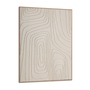 HomeRoots Contour Serenity I - Hand-Painted Canvas Wall Art in Brown Floater Frame for Modern Spaces 576718