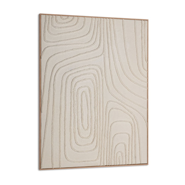 HomeRoots Contour Serenity I - Hand-Painted Canvas Wall Art in Brown Floater Frame for Modern Spaces 576718