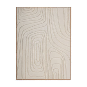 HomeRoots Contour Serenity I - Hand-Painted Canvas Wall Art in Brown Floater Frame for Modern Spaces 576718