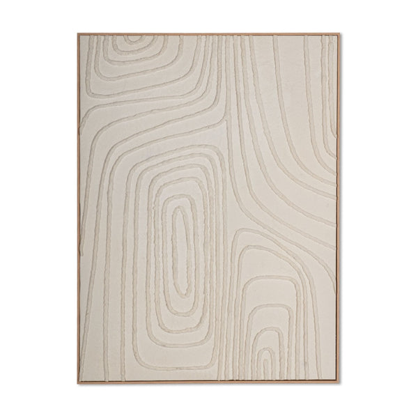 HomeRoots Contour Serenity I - Hand-Painted Canvas Wall Art in Brown Floater Frame for Modern Spaces 576718