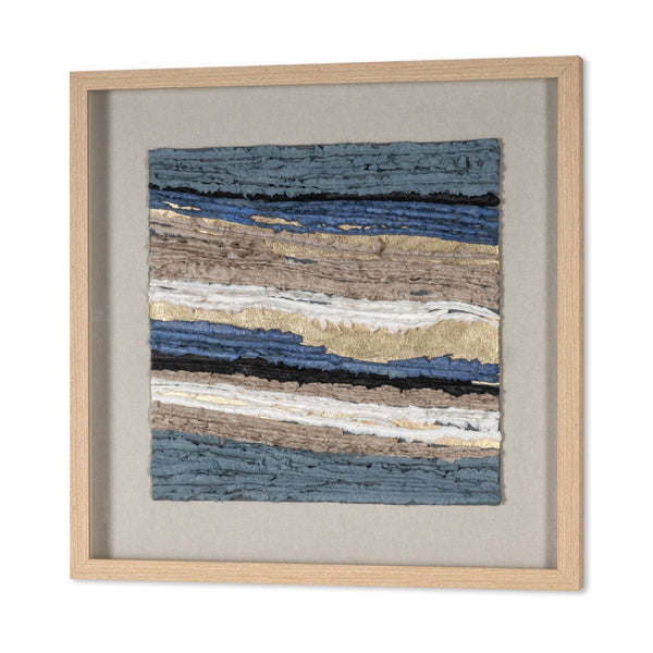 HomeRoots Stratified Echoes Brown Shadowbox Art – Contemporary Textual Design for Stylish Home Décor Upgrade 576720