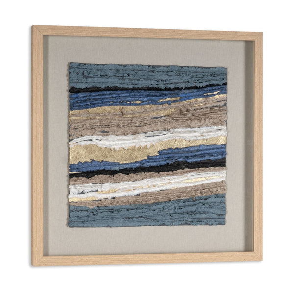 HomeRoots Stratified Echoes Brown Shadowbox Art – Contemporary Textual Design for Stylish Home Décor Upgrade 576720