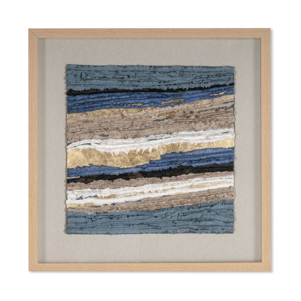HomeRoots Stratified Echoes Brown Shadowbox Art – Contemporary Textual Design for Stylish Home Décor Upgrade 576720