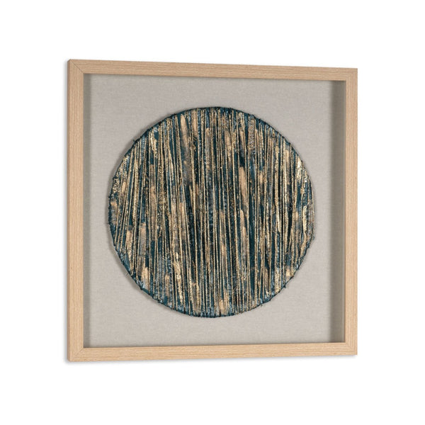 HomeRoots Azure Harmony Brown Shadowbox Art - Modern Textual Wall Décor with Gallery-Style Depth & Azure Accents 576721