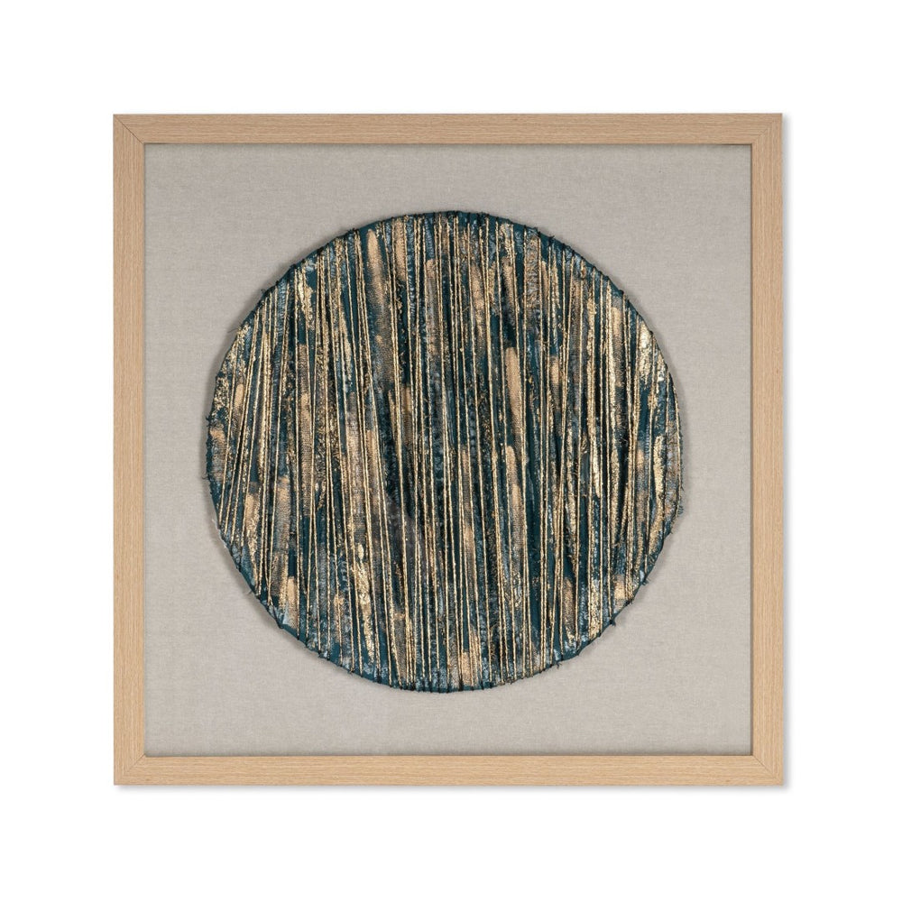 HomeRoots Azure Harmony Brown Shadowbox Art - Modern Textual Wall Décor with Gallery-Style Depth & Azure Accents 576721