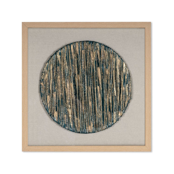HomeRoots Azure Harmony Brown Shadowbox Art - Modern Textual Wall Décor with Gallery-Style Depth & Azure Accents 576721