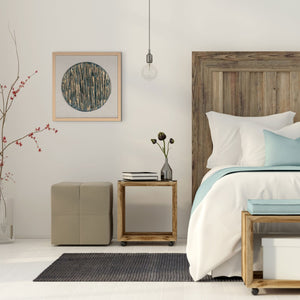 HomeRoots Azure Harmony Brown Shadowbox Art - Modern Textual Wall Décor with Gallery-Style Depth & Azure Accents 576721