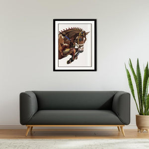 HomeRoots Leap Captivating Black Shadowbox Horse Art - Bold Farmhouse Wall Decor for Any Room Style 576722