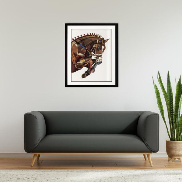 HomeRoots Leap Captivating Black Shadowbox Horse Art - Bold Farmhouse Wall Decor for Any Room Style 576722