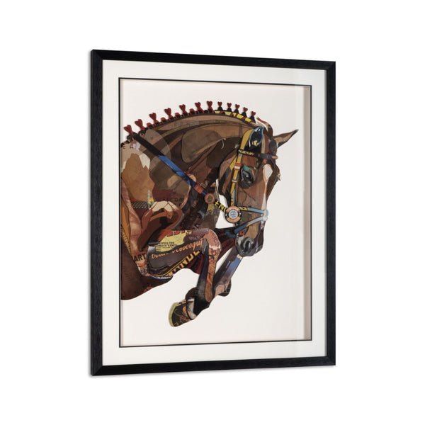 HomeRoots Leap Captivating Black Shadowbox Horse Art - Bold Farmhouse Wall Decor for Any Room Style 576722