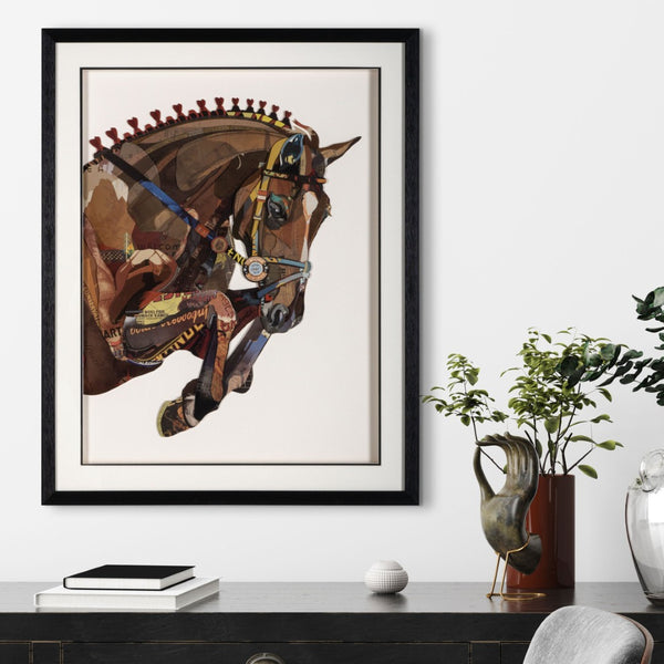 HomeRoots Leap Captivating Black Shadowbox Horse Art - Bold Farmhouse Wall Decor for Any Room Style 576722