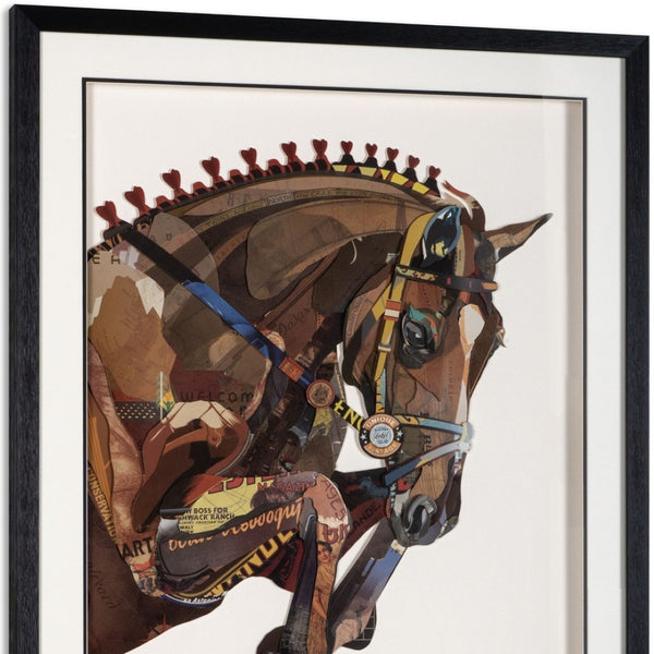 HomeRoots Leap Captivating Black Shadowbox Horse Art - Bold Farmhouse Wall Decor for Any Room Style 576722
