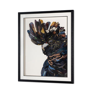 HomeRoots Feathered Mosaic Parrot Shadowbox Wall Art - Bold Contemporary Décor for Stylish Living Spaces 576723