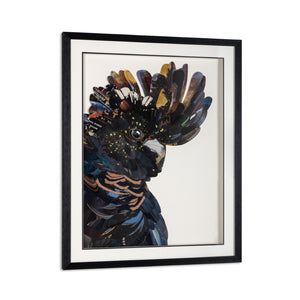 HomeRoots Feathered Mosaic Parrot Shadowbox Wall Art - Bold Contemporary Décor for Stylish Living Spaces 576723