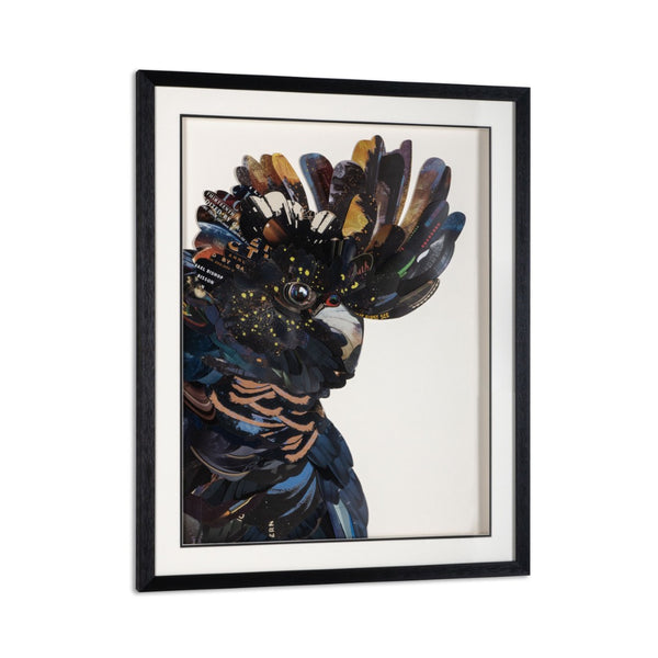 HomeRoots Feathered Mosaic Parrot Shadowbox Wall Art - Bold Contemporary Décor for Stylish Living Spaces 576723