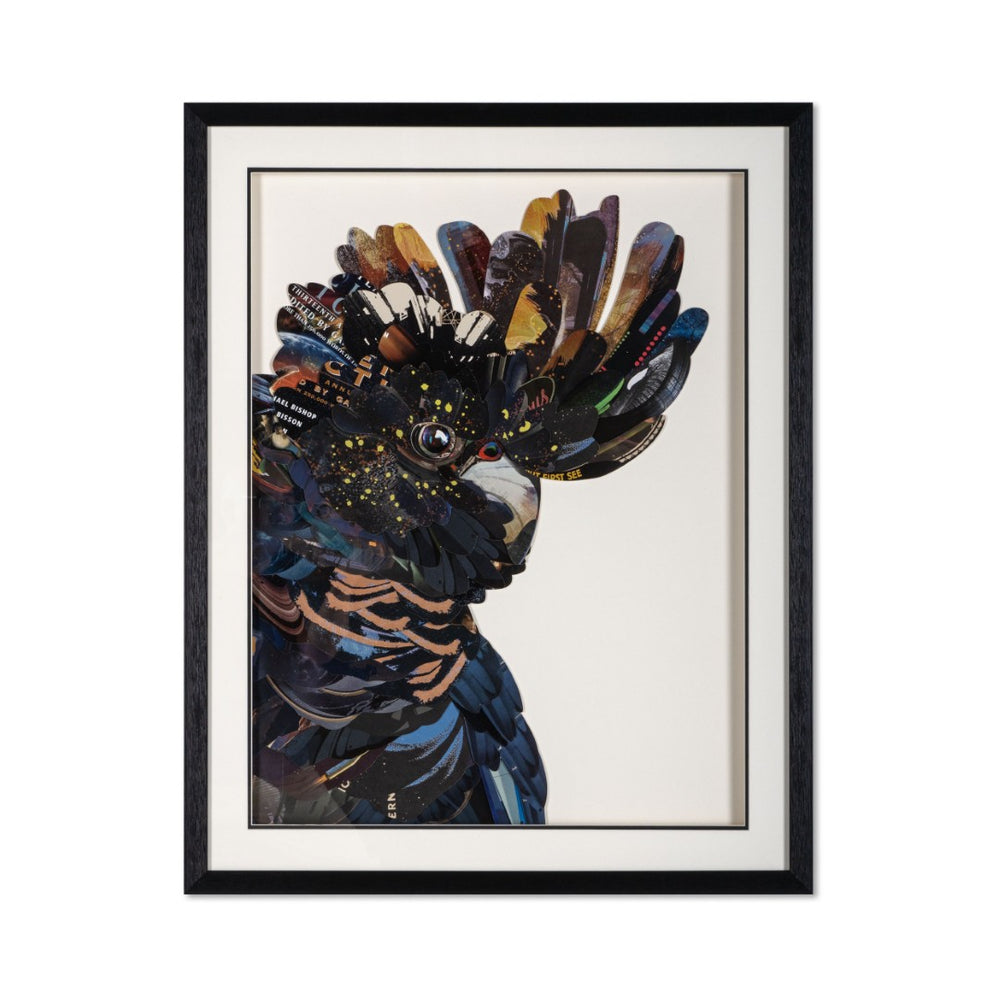 HomeRoots Feathered Mosaic Parrot Shadowbox Wall Art - Bold Contemporary Décor for Stylish Living Spaces 576723