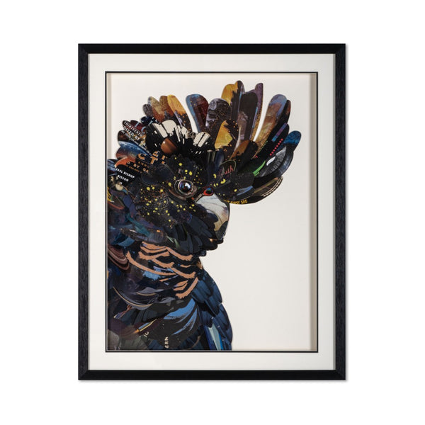 HomeRoots Feathered Mosaic Parrot Shadowbox Wall Art - Bold Contemporary Décor for Stylish Living Spaces 576723
