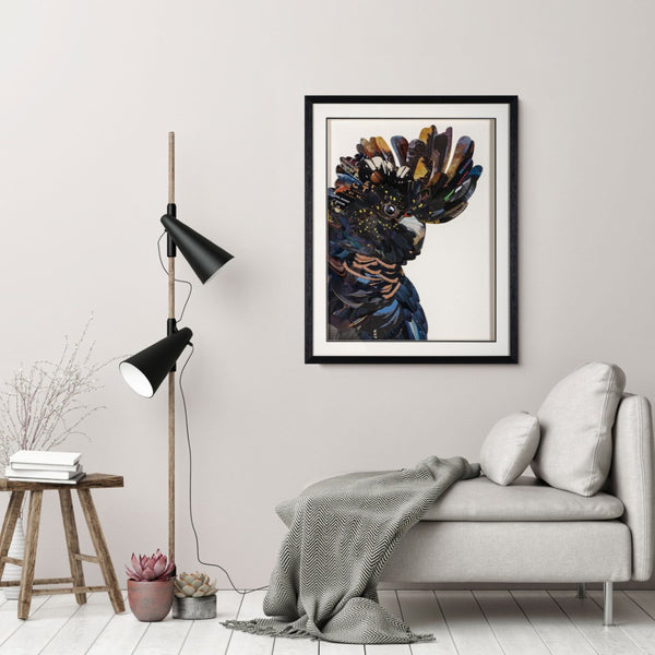 HomeRoots Feathered Mosaic Parrot Shadowbox Wall Art - Bold Contemporary Décor for Stylish Living Spaces 576723