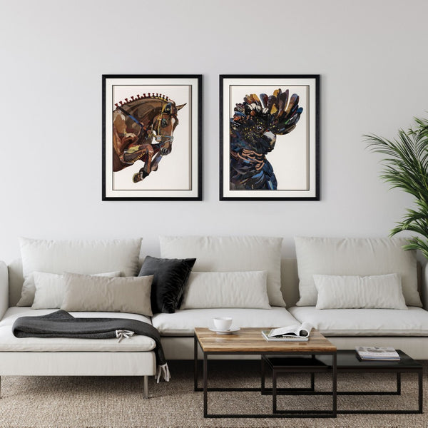 HomeRoots Feathered Mosaic Parrot Shadowbox Wall Art - Bold Contemporary Décor for Stylish Living Spaces 576723