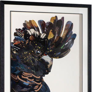 HomeRoots Feathered Mosaic Parrot Shadowbox Wall Art - Bold Contemporary Décor for Stylish Living Spaces 576723