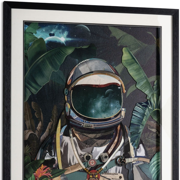 HomeRoots Jungle Cosmonaut Shadowbox Wall Art - Modern Black and White Typography for Stylish Decor 576725