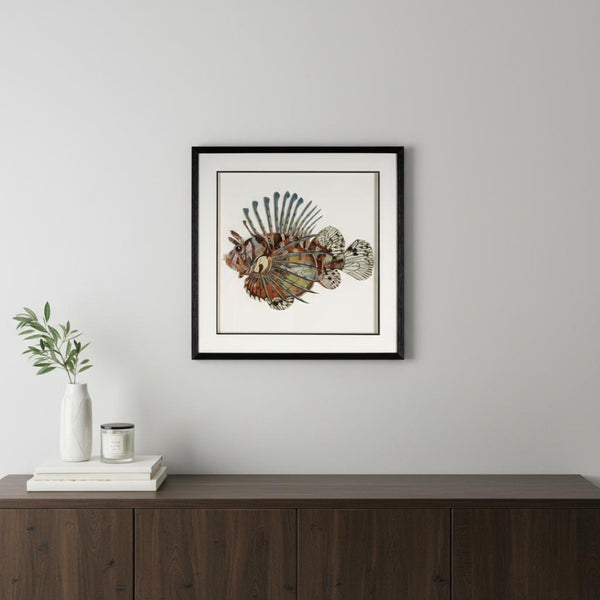 HomeRoots Aquatic Shadowbox Textual Art - Tropical Sea Life Wall Décor for Modern Coastal Spaces, 27" x 27" 576726
