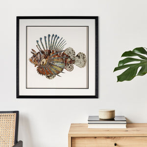 HomeRoots Aquatic Shadowbox Textual Art - Tropical Sea Life Wall Décor for Modern Coastal Spaces, 27" x 27" 576726