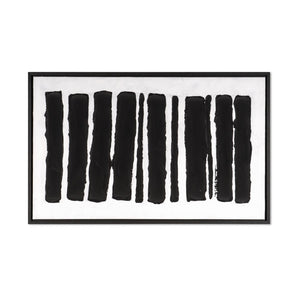 HomeRoots Monochrome Hand-Painted Black Floater Frame Wall Art - Modern Canvas Decor for Sophisticated Spaces 576727