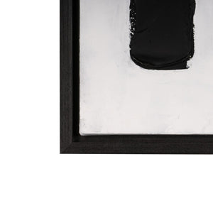 HomeRoots Monochrome Hand-Painted Black Floater Frame Wall Art - Modern Canvas Decor for Sophisticated Spaces 576727