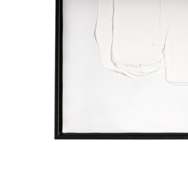 HomeRoots Abstract Hand-Painted Canvas Wall Art in Black Floater Frame - Unique Textured Contemporary Decor 576728