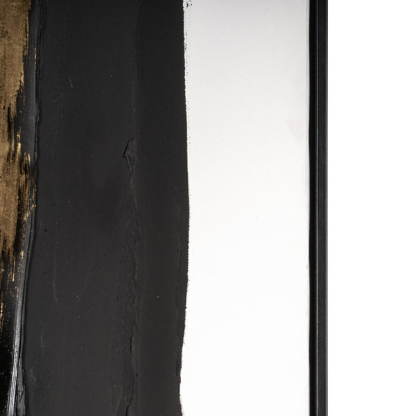 HomeRoots Abstract Hand-Painted Canvas Wall Art in Black Floater Frame - Unique Textured Contemporary Decor 576728