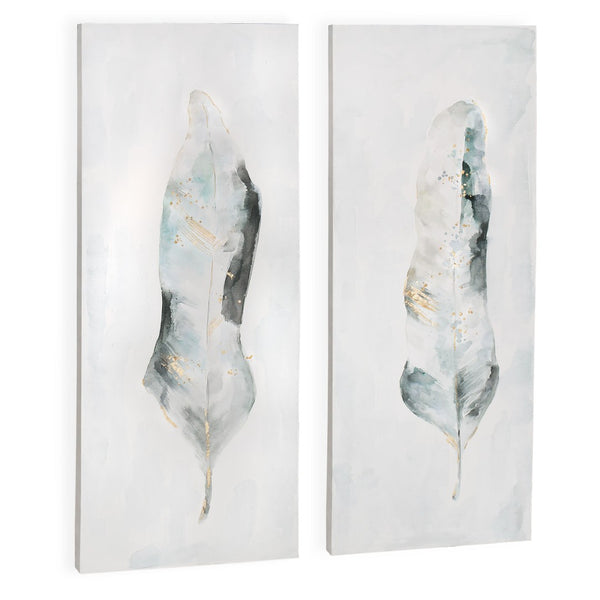 HomeRoots Plume S2 Hand-Painted Canvas Wall Art - Bold, Contemporary Décor for Living Rooms & Bedrooms 576729