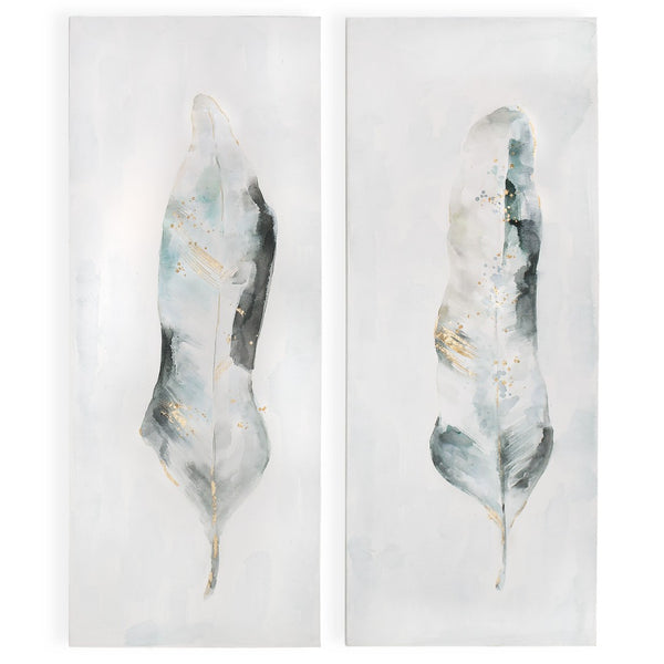 HomeRoots Plume S2 Hand-Painted Canvas Wall Art - Bold, Contemporary Décor for Living Rooms & Bedrooms 576729