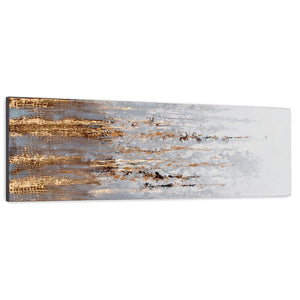 HomeRoots Golden Rise Hand-Painted Unframed Wall Art - Vibrant Contemporary Canvas for Modern Spaces 576730
