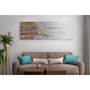 HomeRoots Golden Rise Hand-Painted Unframed Wall Art - Vibrant Contemporary Canvas for Modern Spaces 576730