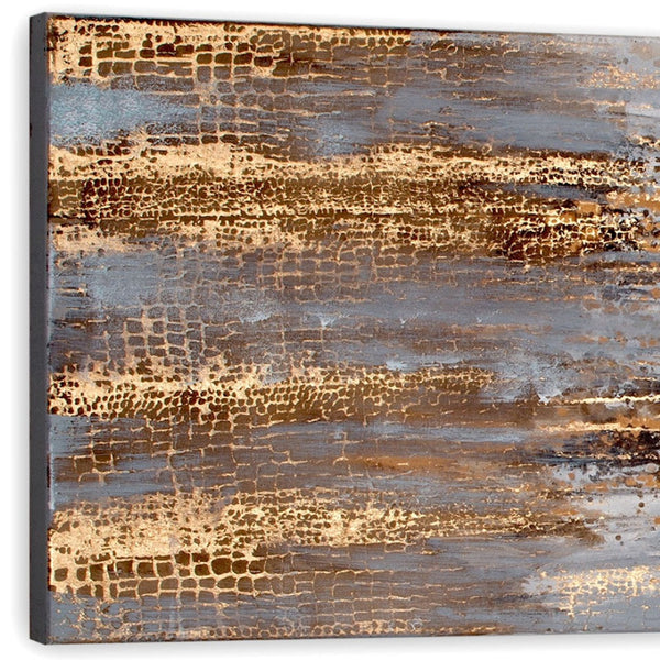 HomeRoots Golden Rise Hand-Painted Unframed Wall Art - Vibrant Contemporary Canvas for Modern Spaces 576730