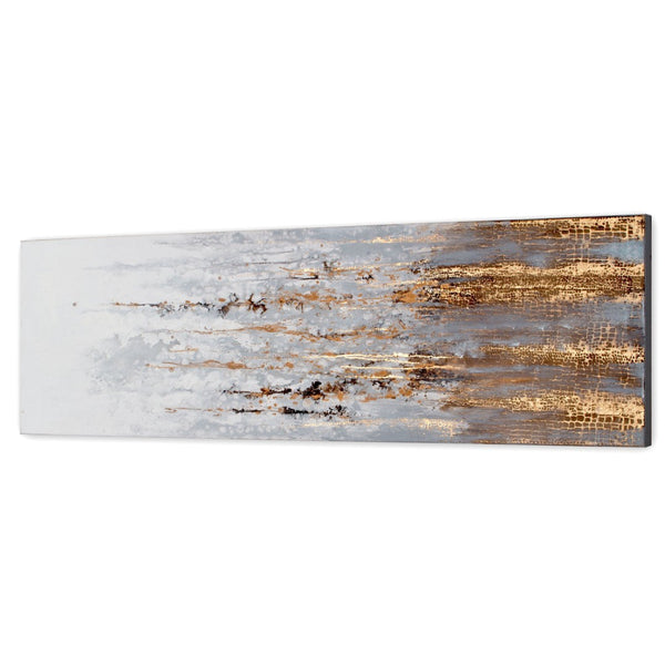 HomeRoots Golden Rise Hand-Painted Unframed Wall Art - Vibrant Contemporary Canvas for Modern Spaces 576730