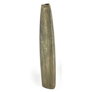HomeRoots 40" Gold Tapered Ceramic Floor Vase - Elegant, Distressed Finish for Chic Home Décor & Gifts 576733