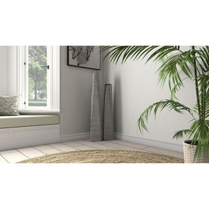 HomeRoots 40" Silver Striped Tapered Ceramic Floor Vase - Elegant Home Accent for Modern Décor & Floral Display 576735