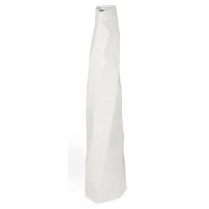 HomeRoots 40" Modern White Ceramic Floor Vase - Sculptural Geometric Design for Elegant Home Décor Accents 576737