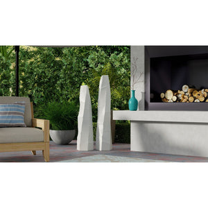 HomeRoots 40" Modern White Ceramic Floor Vase - Sculptural Geometric Design for Elegant Home Décor Accents 576737