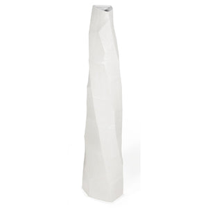 HomeRoots 40" Modern White Ceramic Floor Vase - Sculptural Geometric Design for Elegant Home Décor Accents 576737