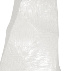 HomeRoots 47" White Faceted Ceramic Floor Vase - Stunning Modern Design for Elevating Any Space Decoratively 576738