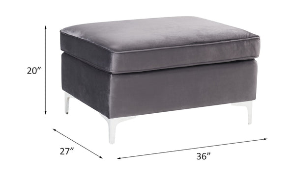 English Elm Jaszira Plush Velvet Tufted Ottoman with Pocket Coil Support for Living Rooms B2726P448769