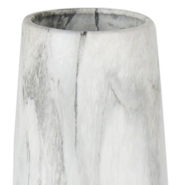 HomeRoots 40" White Faux Marble Tapered Ceramic Floor Vase – Elegant Home Accent for Modern Décor and Gifts 576740