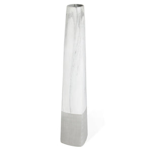 HomeRoots 40" White Faux Marble Tapered Ceramic Floor Vase – Elegant Home Accent for Modern Décor and Gifts 576740