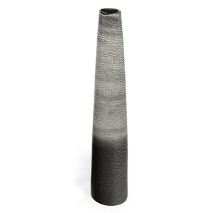 HomeRoots 39" Elegant Black and Gray Ombre Tapered Ceramic Floor Vase - Modern Rustic Home Decor Accent Piece 576741