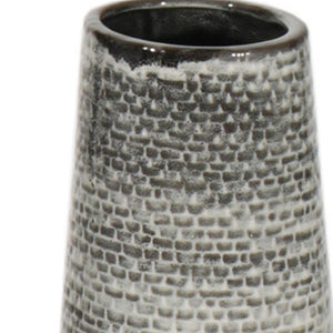 HomeRoots 39" Elegant Black and Gray Ombre Tapered Ceramic Floor Vase - Modern Rustic Home Decor Accent Piece 576741